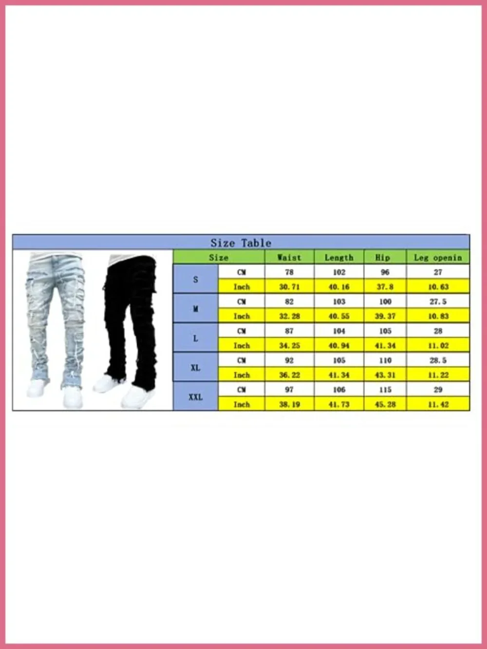 Men's Stacked Skinny Jeans Ripped Denim Y2K Harajuku High Waist